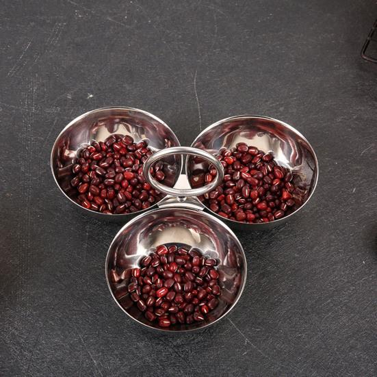 קערת חטיפים יצירתית 3 תאים פלדת אל-חלד מגש פירות לאגוזים ממתקים קינוחים מנה למנות ראשונות למסיבה עיצוב בית מודרני