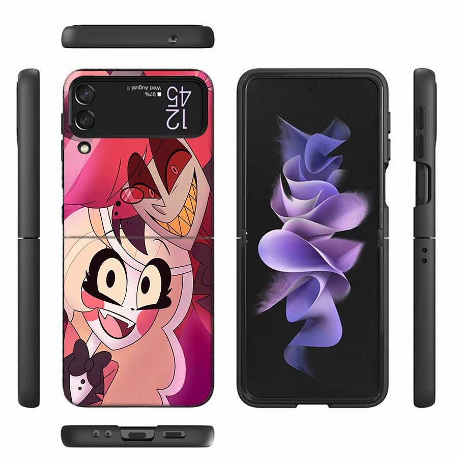 Hazbin Hotels Phone Case For Samsung Z Flip 6 7 5G Z Flip 5 Galaxy Z Flip 3 4 5G ZFlip Shockproof Hard Cover TPU PC Coque Capa S