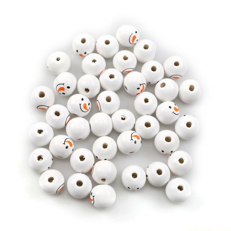 QX2E 50 Pcs Bracelet Accessories Beads For Jewelry Making for Christmas Hanging Party-Round Bead Ornament for DIY Crafts Gift