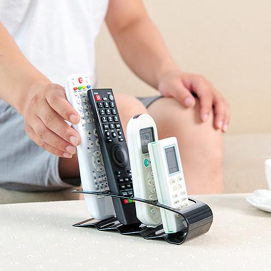 Remote Control Slots Heavy Duty Plastic Anti-slip Storage Rack with 4 Multi-purpose TV Air Remote Holder