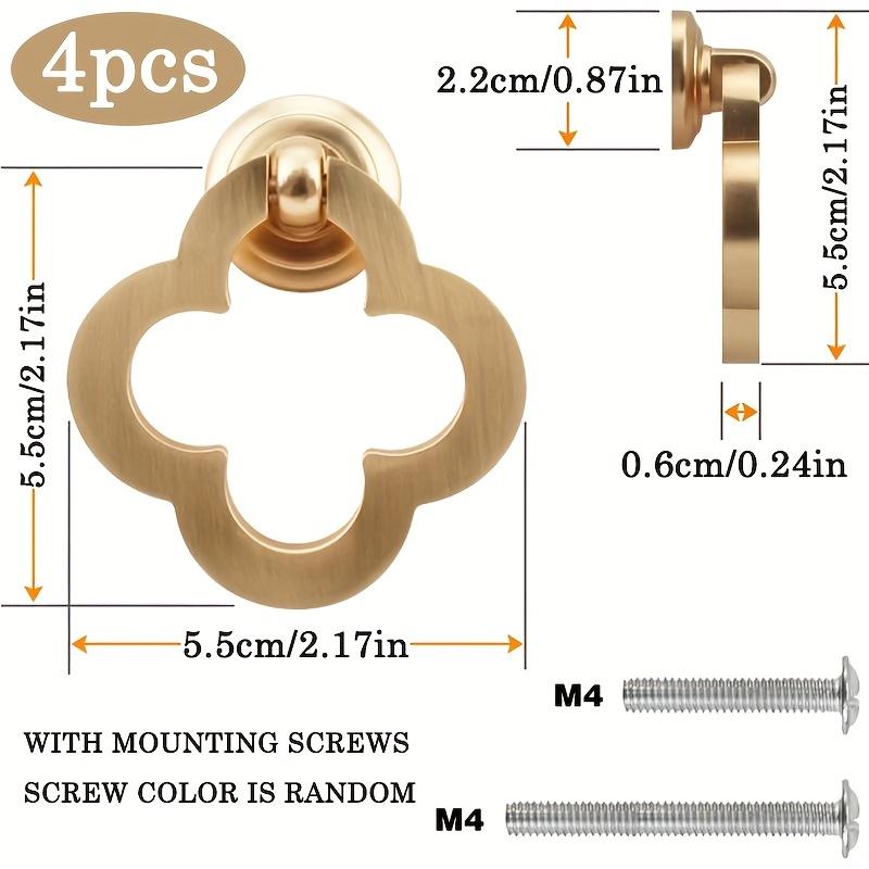 

4/8 шт. Золотые цинковые мебельные ручки, Современные декоративные ручки для дверей, шкафов, комодов и тумбочек с винтами 4-Pack золотой