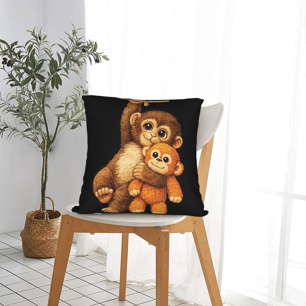 Pillow Cover Cute Monkey Punch Stuffed Buddy Plush Hugging Monkey Punch Novelty Pillow Case For Sofa Car Home Decor Pillowcases