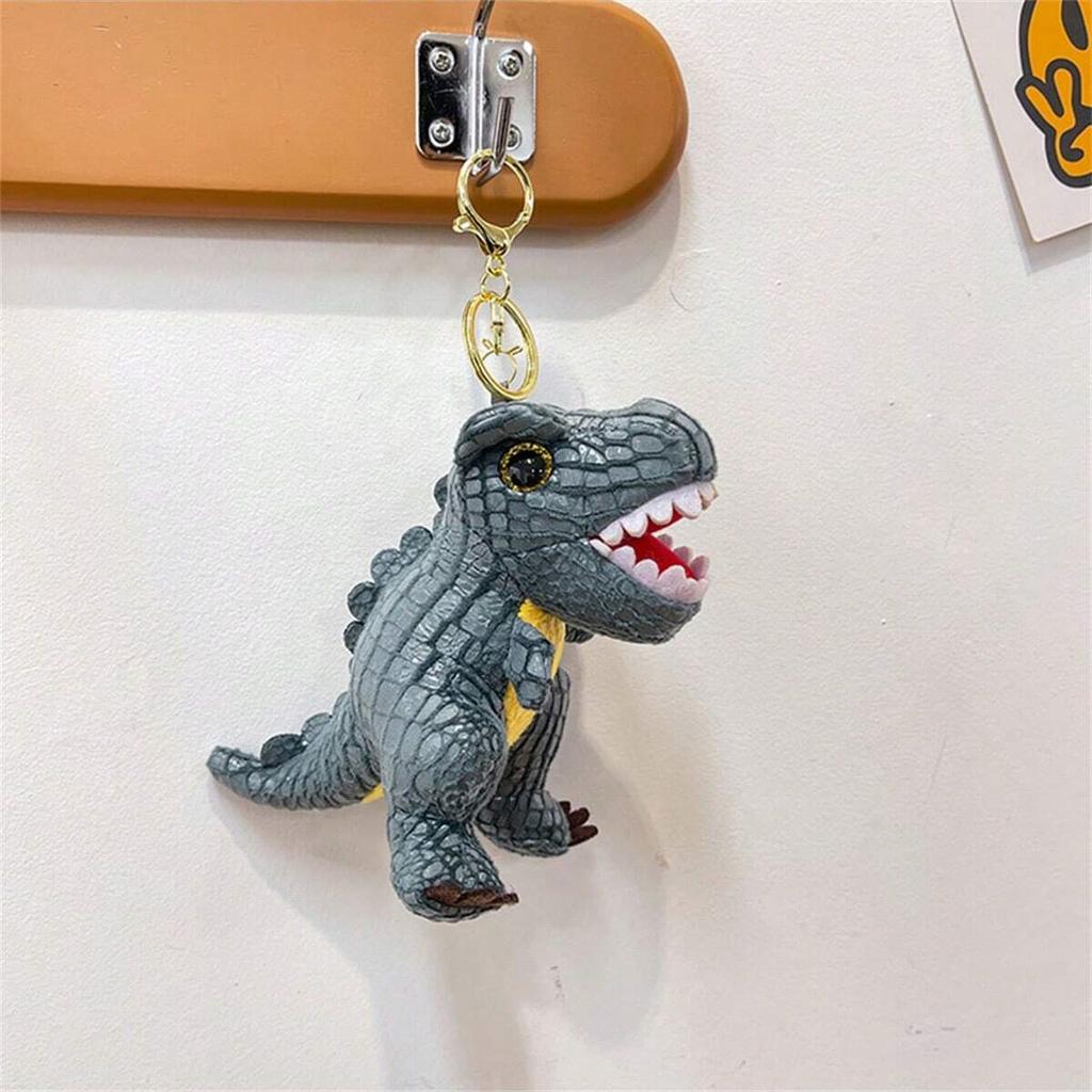 Langlebiger Hochwertiger Dinosaurier Plüsch Schlüsselanhänger Weiches Stofftier Schlüsselanhänger 14cm Niedliches Taschenzubehör ideal für Rucksack