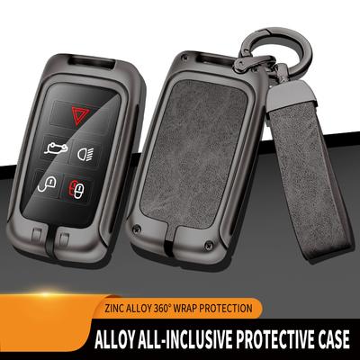 Capa de couro para chave de carro de metal para Land Rover Range Rover Discovery 5 Sport 2018 2019 para Jaguar XEL E-PACE 2019 Acessórios
