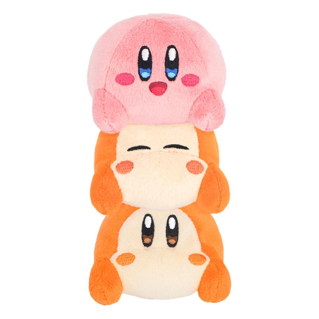 Sanei Boeki Kirby of the Stars Kirby Play with Waddle Dee Incredibly Stackable Plush Toy Set of 3 A W8 x D8 x H15cm Plush Toy KPWW04