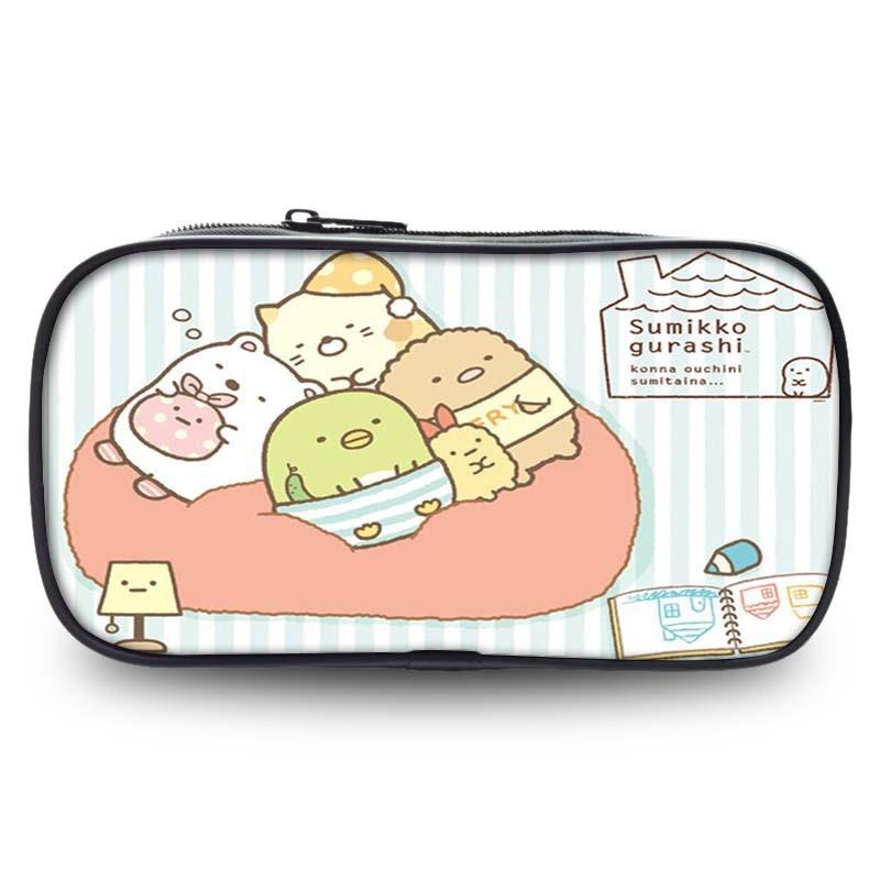 Söt pennställ från Sumikkogurashi i slitstarkt nylon för skol- och kontorsmaterial