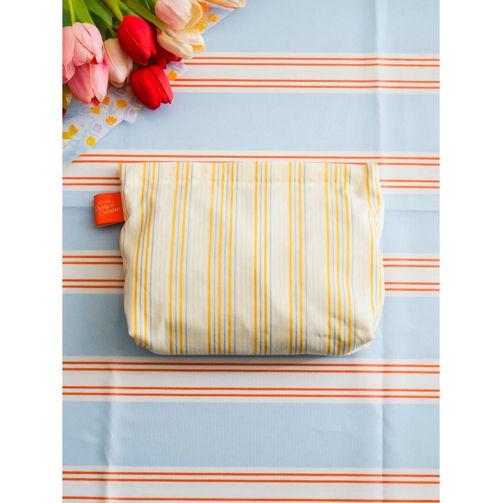 

Daiso Spring Picnic Stripe Pouch Orange