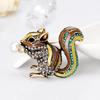 Fashion Squirrel Brooch Alloy Enamel Pin Cute Animal Accessory For Women