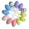 12 Pcs Easter Eggs for Hanging Plastic Colorful Easter Eggs with Silk Ribbon Decorative Easter Eggs