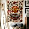 Manchester United Wandteppich Ästhetischer Wandbehang Gedruckter Stoffdecke Dekorative Wandteppiche für Schlafzimmer Wohnzimmer Heimdekoration