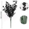 3PC Black Home Decorations Fake Plants Halloween Decor Artificial Leaves Atmosphere Multiple Options Available
