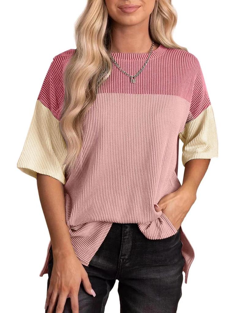 2025 Women's Versatile Round Neck Shirt - Stylish Three-Color Casual Top
