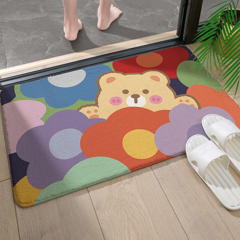 Entrance Mat Washroom Toilet Door Moisture-wicking Non-slip Pad Home Fine Bedroom Toilet Rug Durable Durable Useful