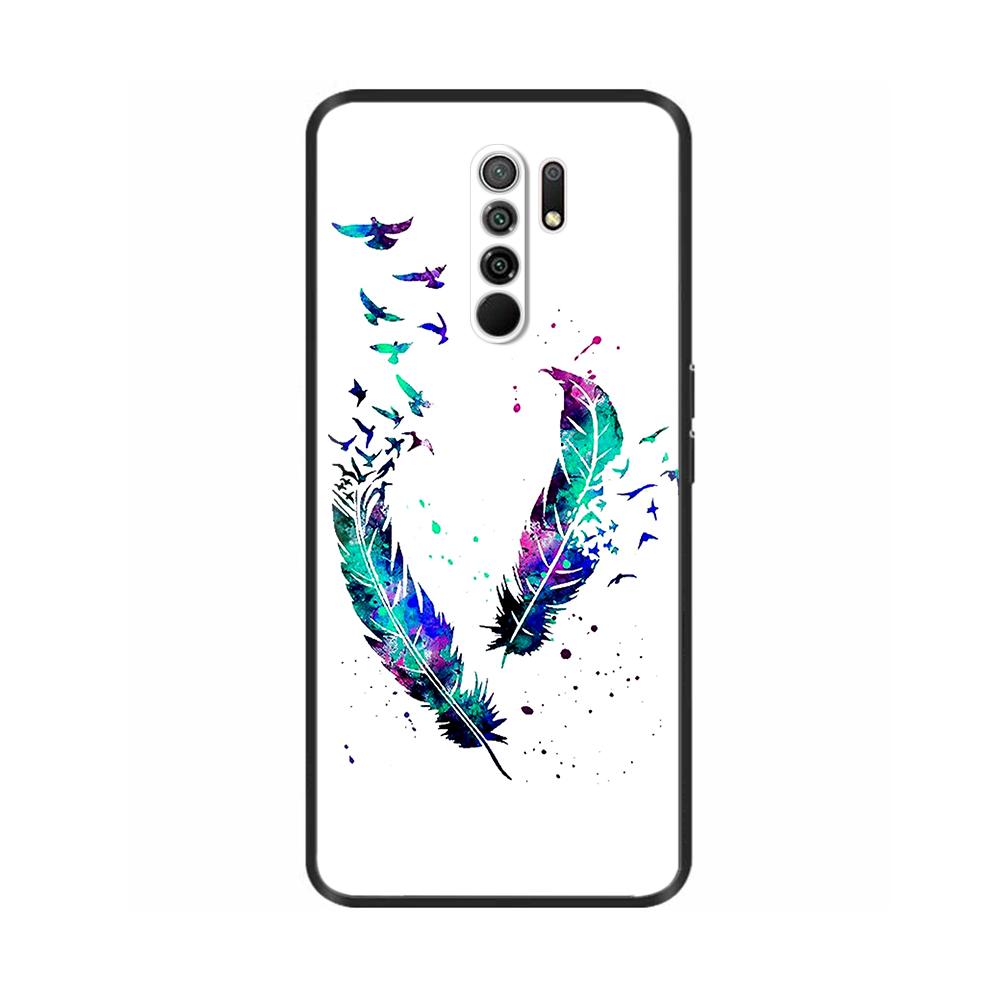 Silicon Case for Xiaomi Redmi 9 Redmi9 Case Back Cover Coque Funda Shell Soft Black TPU Cute Cartoon Phone Bag Bumper Protective