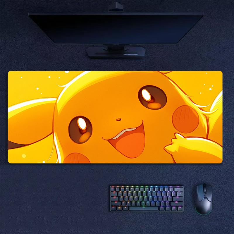 Pikachu Print Cushion Non-slip Laptop Tablet Big Mousepad XXL Mat Mini PC Playmat With Lock edge