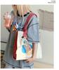 Niche Design Cute Cartoon Canvas Tote Bag, Large Capacity Shoulder Bag for Women, Autumn/Winter Korean Lazy Style