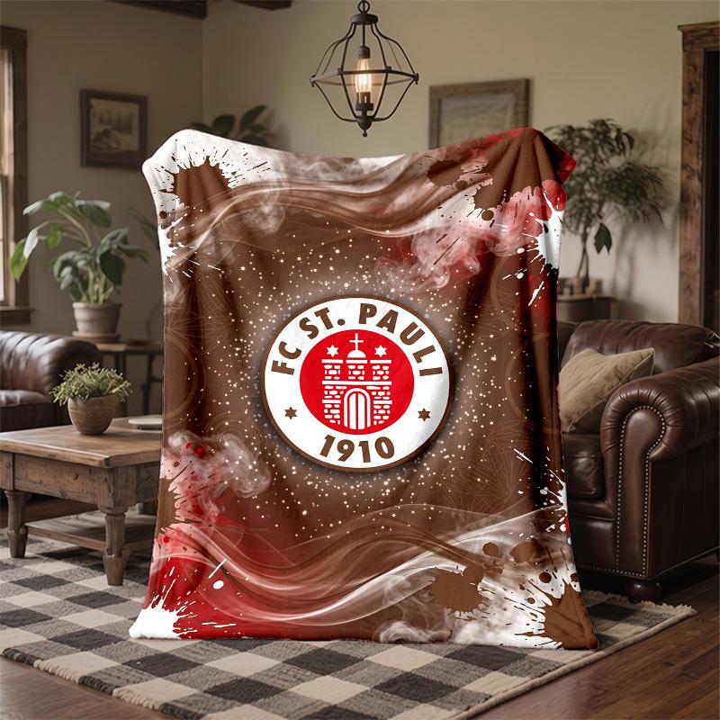 FC St. Pauli Football Print Flannel Blanket Soft Warm Sofa Bed Throw Blanket For Home Office Bedroom