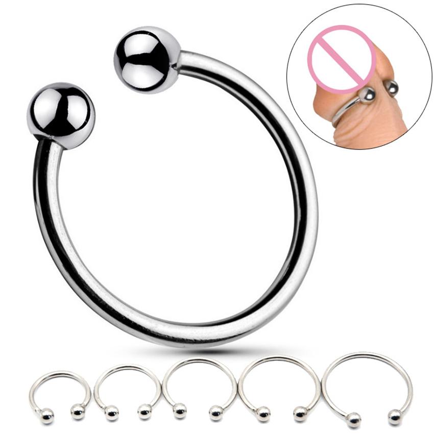 2 Perlen zum Öffnen von Penisringen aus Metall, Bondage-Cockring hinter der Eichel, Bondage-Schwanz, Verzögerung der Ejakulation, erotisches Sexspielzeug für Männer, Shop