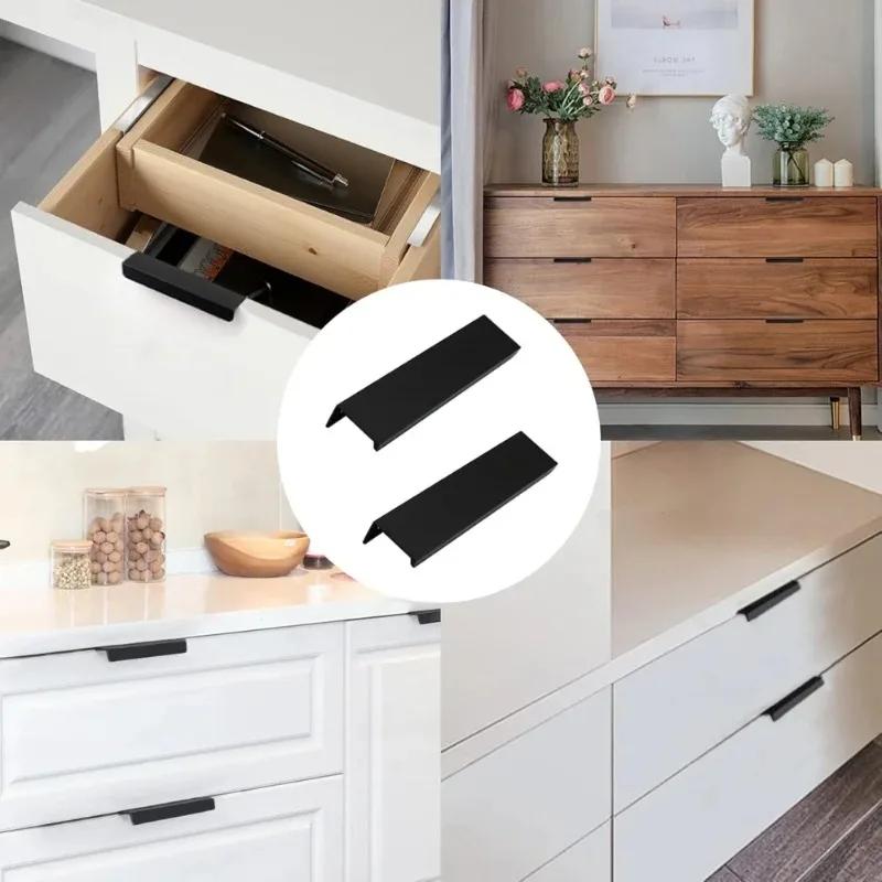 10-1 STuks Onzichtbare Ladehandgrepen Aluminiumlegering Kast Deurknoppen Zonder Boren Meubels Kastknoppen Huis Hardware Kits