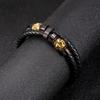 New Personalized Woven Leather Rope Titanium Steel Bracelet Retro Bracelet