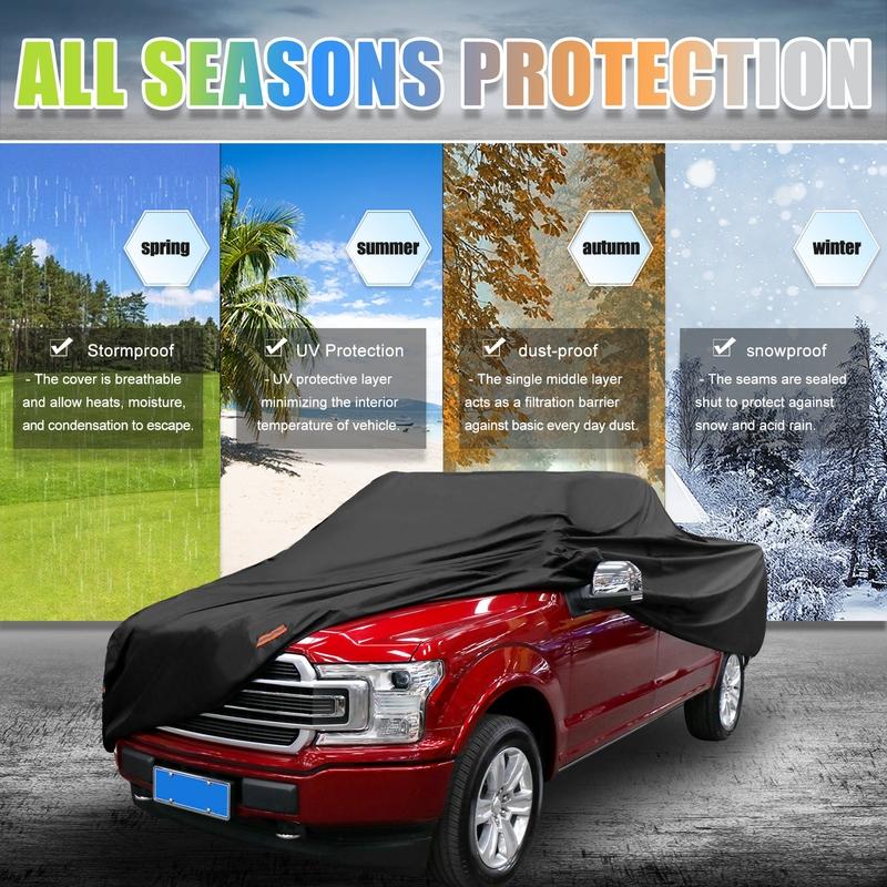 Motoforti Pickup Truck Cover for Ford F150 Regular Cab Pickup 2 Door 8 Feet Bed 04-21 Sun Rain Dust Wind Protection