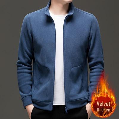 Cardigan Épais à Fermeture Éclair Style Papa Polaire Corail Automne/Hiver 2025 pour Homme