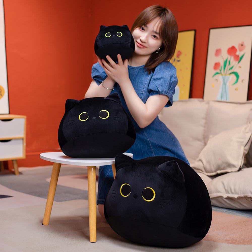 1Pc Black Cat Plush Toy Soft Kawaii Plushie Anime Pillows Lovely Cartoon Animal Stuffed Doll Girls Valentine Day Gifts Ornaments