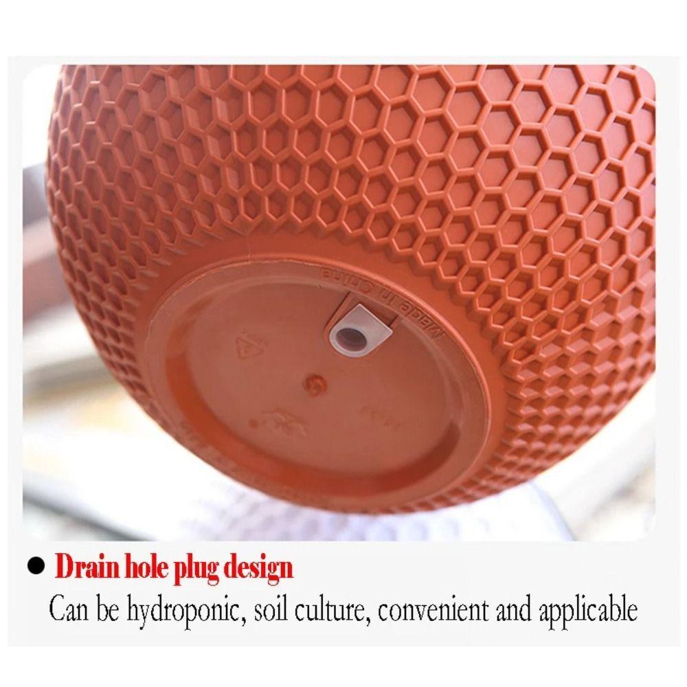 New Plastic Imitation Weaving Flower Pot Self Absorbent Outdoor Hydroponic Flowerpot Garden Decoration Hanging Flower Basket