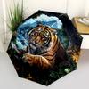 1pc Domineering Tiger Art Automatic 3-Fold Umbrella Design, Cute Cartoon Pattern, Portable Outdoor Umbrella, Perfect, Holiday Gift for Disney Fan