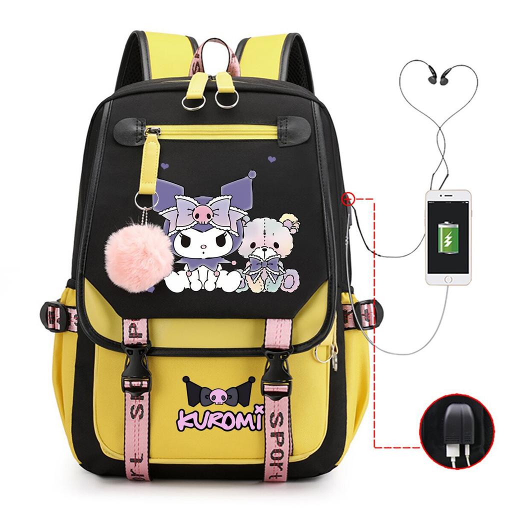 Universal Schoolbag Animation Cartoon Popularity Peripheral Printing Student Casual Backpack Multi-Function With Usb