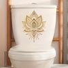 Goldener Lotus Toilettenaufkleber Zen-Stil Lotus Dekoration Selbstklebend Abnehmbar Ästhetischer Badezimmeraufkleber Wandaufkleber Heimdekoration
