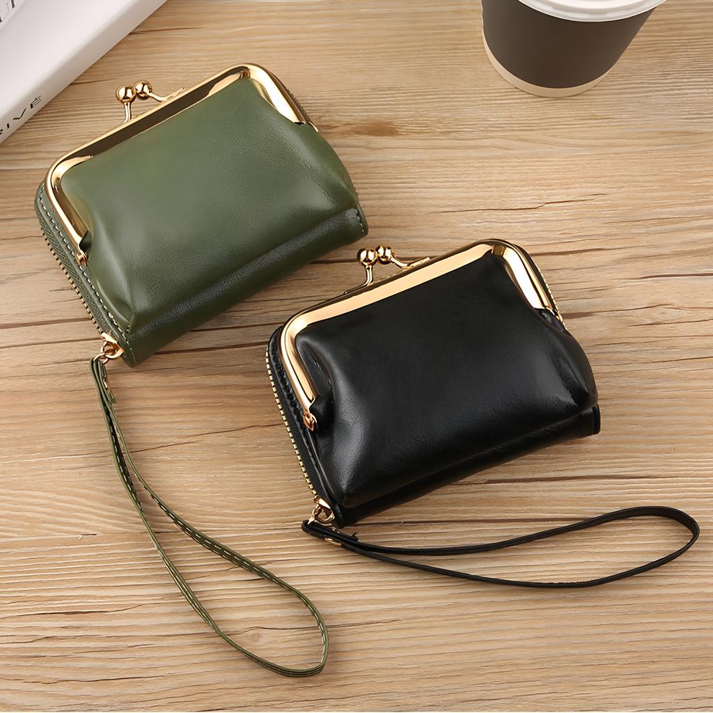 Female Short Wallets Card Holder Durable PU Leather Coin Purses Cute Clutch Hasp Large Capacity Money Bag