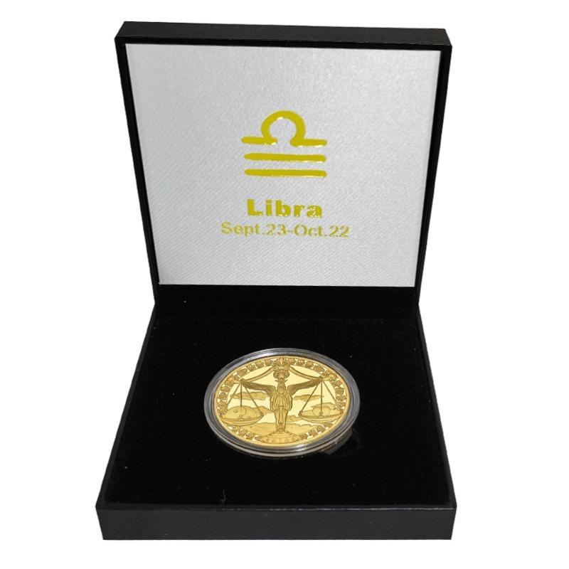Doce Medallas Conmemorativas de Constelaciones Monedas de Oro del Hada de los Dientes 12 Artesanías del Zodiaco Monedas Europeas y Americanas Monedas de Constelaciones del Guardián de la Suerte