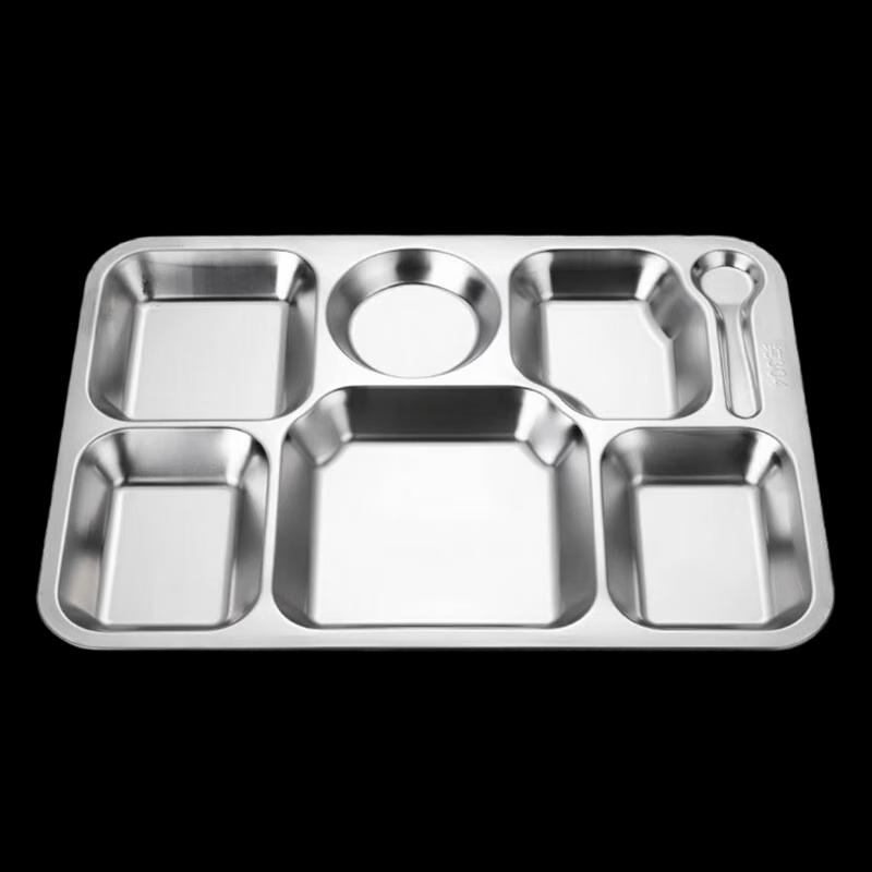 Lin Pan 304 Stainless Steel 7-Compartment Divided Dinner Plate