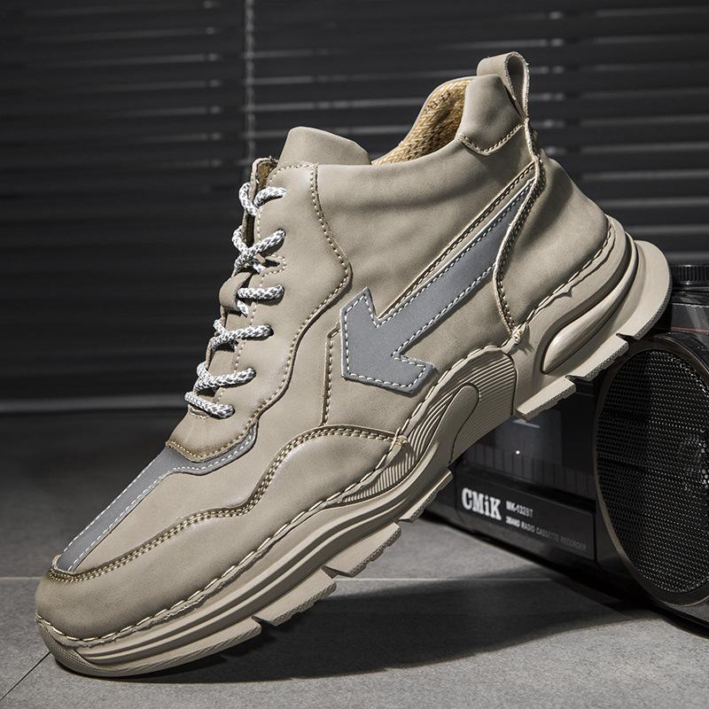 

2025 осень и зима новая большая размерная уличная повседневная обувь хлопковая обувь ретро ботинки Мартина бархатные высокие кожаные ботинки мужская обувь 46