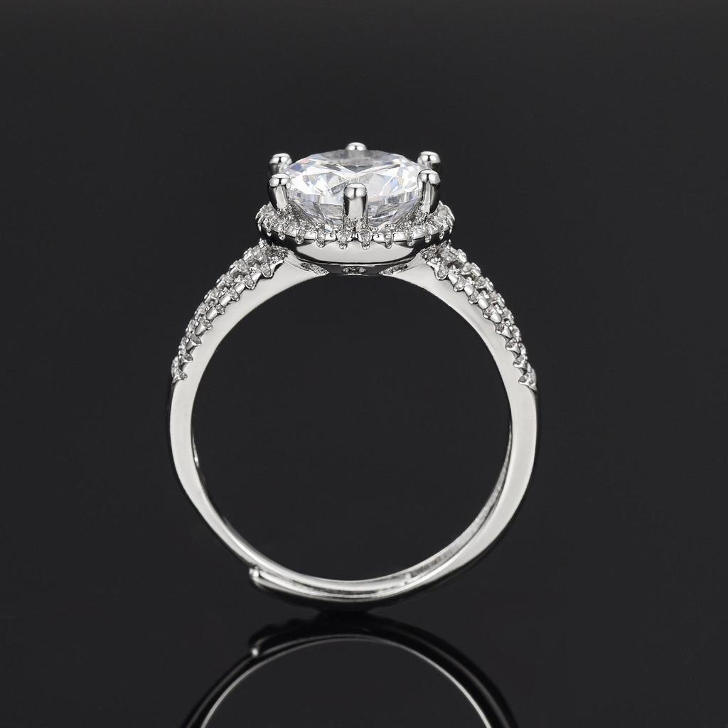 Women's Adjustable Three Carat Zirconia Simulated Engagement Ring