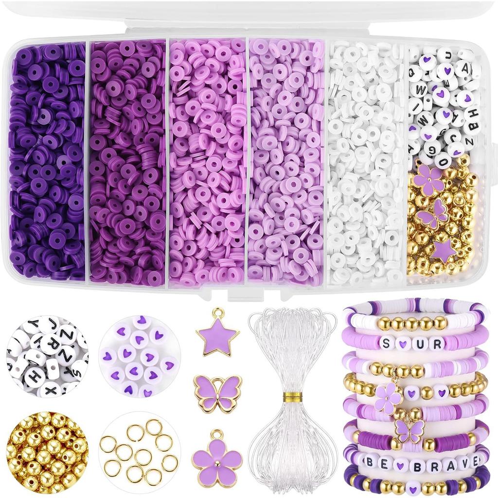 5100Pcs Clay Bead Soft Pottery Pieces, Friendship Bracelet Jewelry Making Kit, Diy Jewelry Accessories