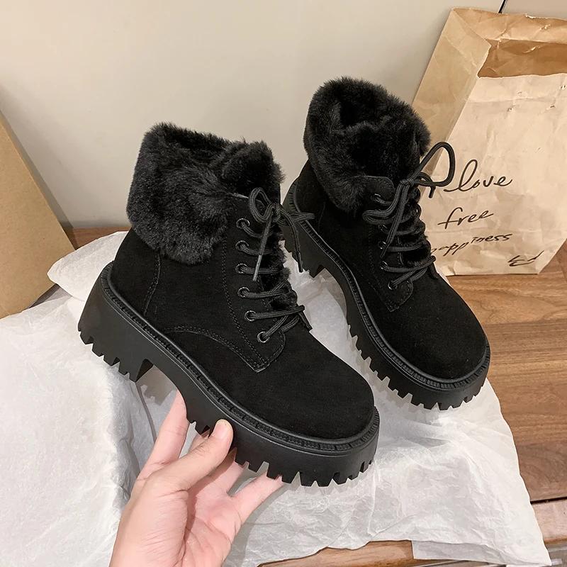 

Зимние современные ботинки на шнуровке с квадратным каблуком 2024 года, высококачественные женские ботинки с круглым носком и средним каблуком с леопардовым принтом, новинка, женские ботинки 41 чёрный