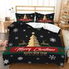 Christmas Duvet Cover Cartoon Merry Chirstmas Double Christmas Element Theme Celebrate Christmas for Friend Holiday Gifts Queen