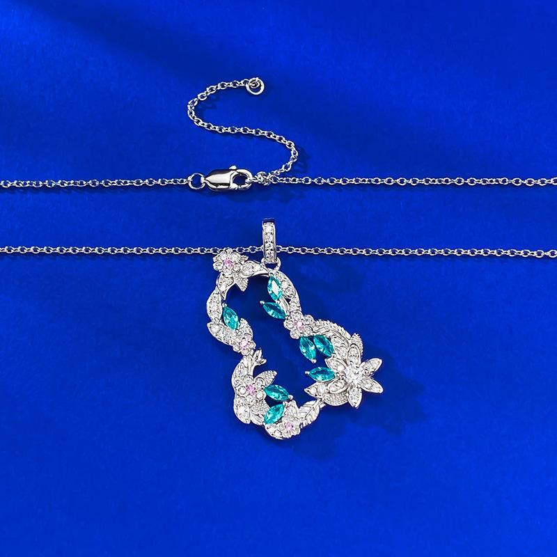 Vine Flower Wrapping Gourd Necklace Paraiba Exquisite Textured Fulu