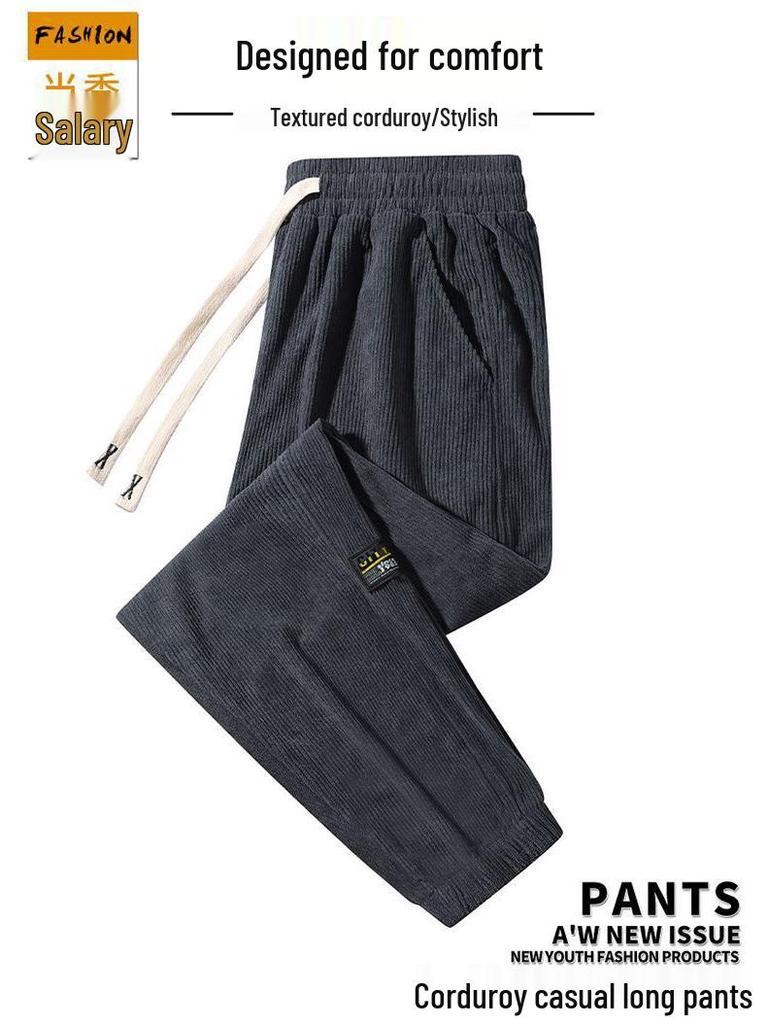 Herren 2024 Locker geschnittene Cord-Jogginghosen mit Bündchen - Frühlings-, Herbst-, Winter-Stil.