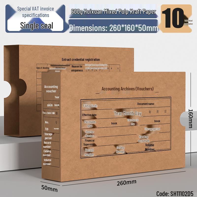 Accounting Voucher Storage Box for A4/A5 Invoices and Financial Documents