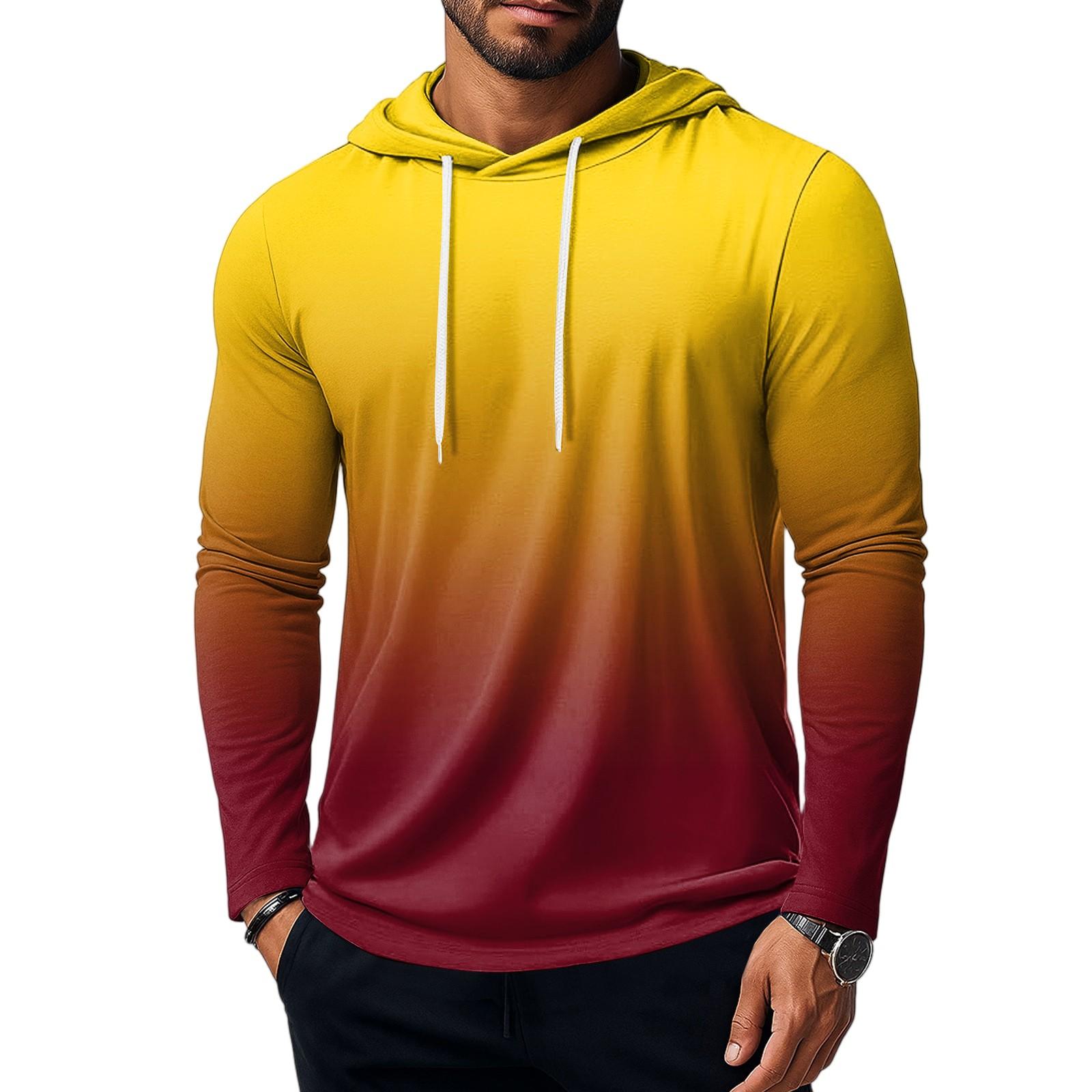 

Мужская толстовка с коротким рукавом, хлопковая толстовка с капюшоном, легкая толстовка, худи, пуловер XL жёлтый