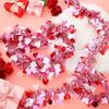 Valentine's Day 2m Artificial Sparkling Flower Wreath Metal Wire Flower Heart-Shaped Hanging Decoration DIY Party Wedding Decor