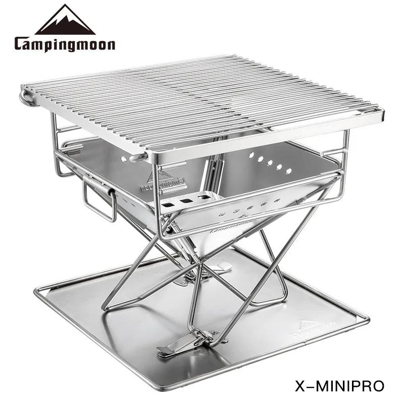 3-6 Person Outdoor Camping BBQ Grill - Foldable Stainless Steel Stove, Portable Picnic Barbecue Utensils