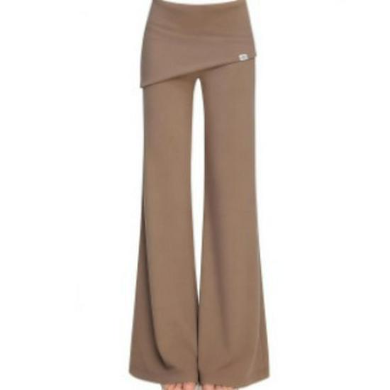 

Women s Elegant Korean-Style High-Waisted Micro-Flare Two-Piece Pants, Coffee Color, Spring 2026 Arrival Medium кавовий