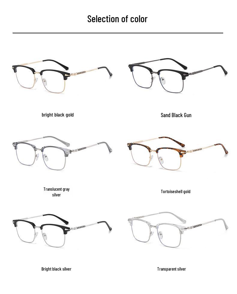 2025 Vintage TR90 Metal Anti-Blue Light Eyeglass Frames - Compatible with Prescription or Non-Prescription Lenses