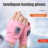 Heated Fingerless Smart Heating Gloves 3 Heat Modes Digital Display Gloves Water-Resistant Windproof Rechargeable Hand Warmers for Outdoor Work