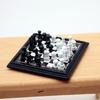 Mini Chess Set Retro Black And White Chess Board with 32 Chess Pieces Magnetic Miniature Chess Set for 1:12 Scale Doll Mansion