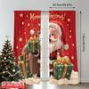 2pcs 2D Flat Printing Merry Christmas Popular Party Window Curtains Merry Christmas Santa Gifts Polyester Without Electricity